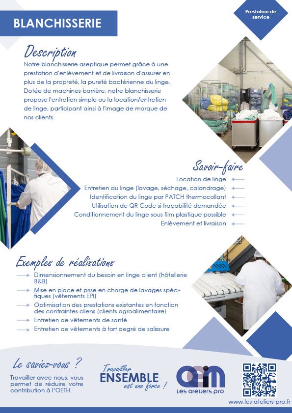 Blanchisserie - Prestation de service - Aeim